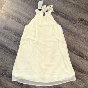Cabana Life Essentials Ivory Metallic Bow Back Halter Dress New